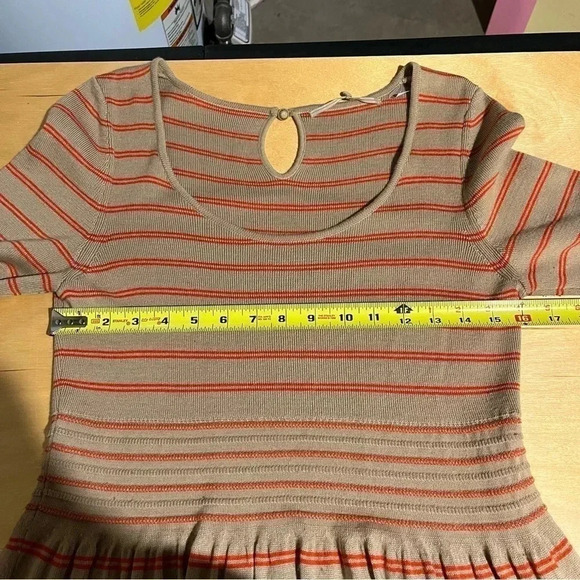 Anthropologie Knitted and Knotted Knit Elodie Striped Sweater Dress Scoop Neck - Picture 8 of 12